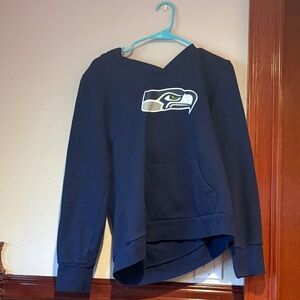 Seattle Seahawks Navy V-Neck Sweatshirt Hoodie